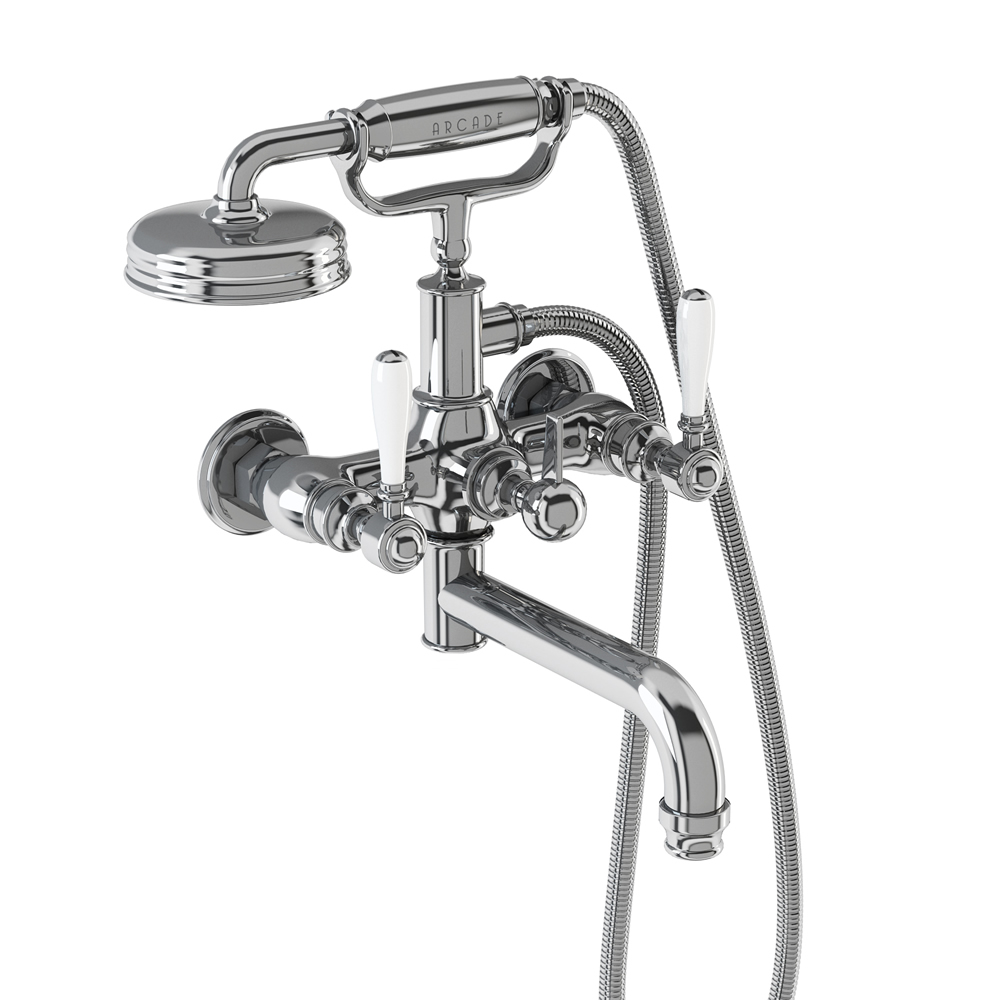 Arcade Bath shower mixer wall-mounted - chrome with ceramic lever